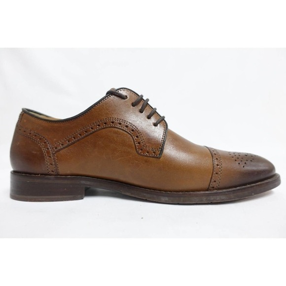 JOHNSTON & MURPHY Men Dress Shoes Halford Brown 10M-US/9UK Cap-Toe Brogued Derby main image 3